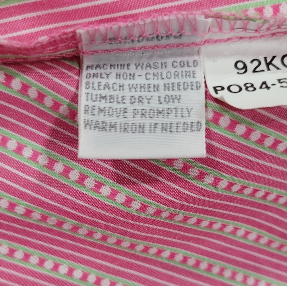 ORVIS Women's Sz10 Button-up Pink Striped Top Wrinkle Free Shirt Everyday Blouse - Picture 6 of 9
